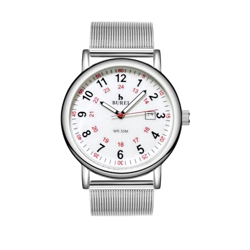 [BUREI] �r���v ���f�B�[�X �A�i���O �N�I�[�c �h�� 24���ԕ\�� ���t �l�C ��� ���₷�������� �V���o�[ �X�e�����X�o���h �V���v�� ������� �r�W�l�X �d�� ����ʋ� ���� ���j�� �v���[���g