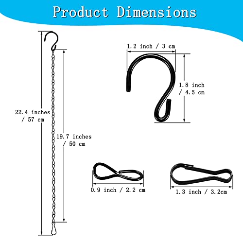 MICREEN 12 Pack Hanging Chains with Hooks, 19.7 Inches Outdoor/Indoor Garden Plant Hangers for Planters Baskets, Bird Feeders - Image 2