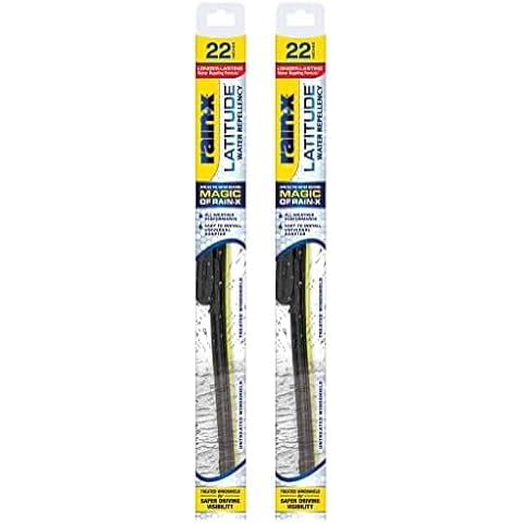 Rain-X 5079279-2 Latitude 2-In-1 Water Repellent Wiper Blades, 22 Inch Windshield Wipers (Pack Of 2), Automotive Replacement Windshield Wiper Blades With Patented Rain-X Water Repellency Formula Cover