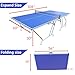 GOWE 9ft Mid-Size Table Tennis Table Foldable & Portable Ping Pong Table Set for Indoor Games with Net, 2 Table Tennis Paddles and 3 Balls