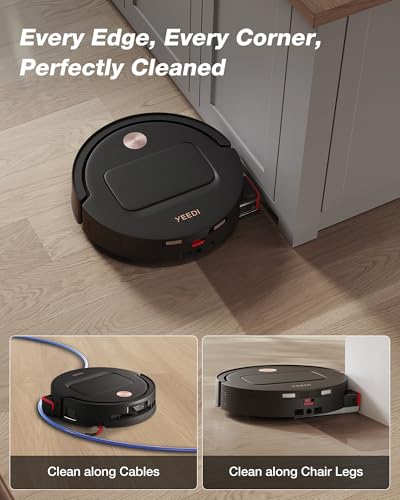 Image of Yeedi M14 Plus Robot Vacuum and Mop, 18,000Pa Suction, OZMO Roller Instant Self-Washing Mopping, 167℉ Smart Dynamic Hot Wash & Auto-Dry, ZeroTangle 3.0 Anti-Hair Brush, All-in-One Omni Station, Black