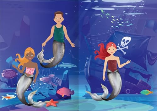 Sticker-Anziehpuppen Metallic – Meerjungfrauen: Über 200 Sticker mit Metallic-Effekt | Stickerheft mit glänzenden Folienstickern für Kinder ab 4