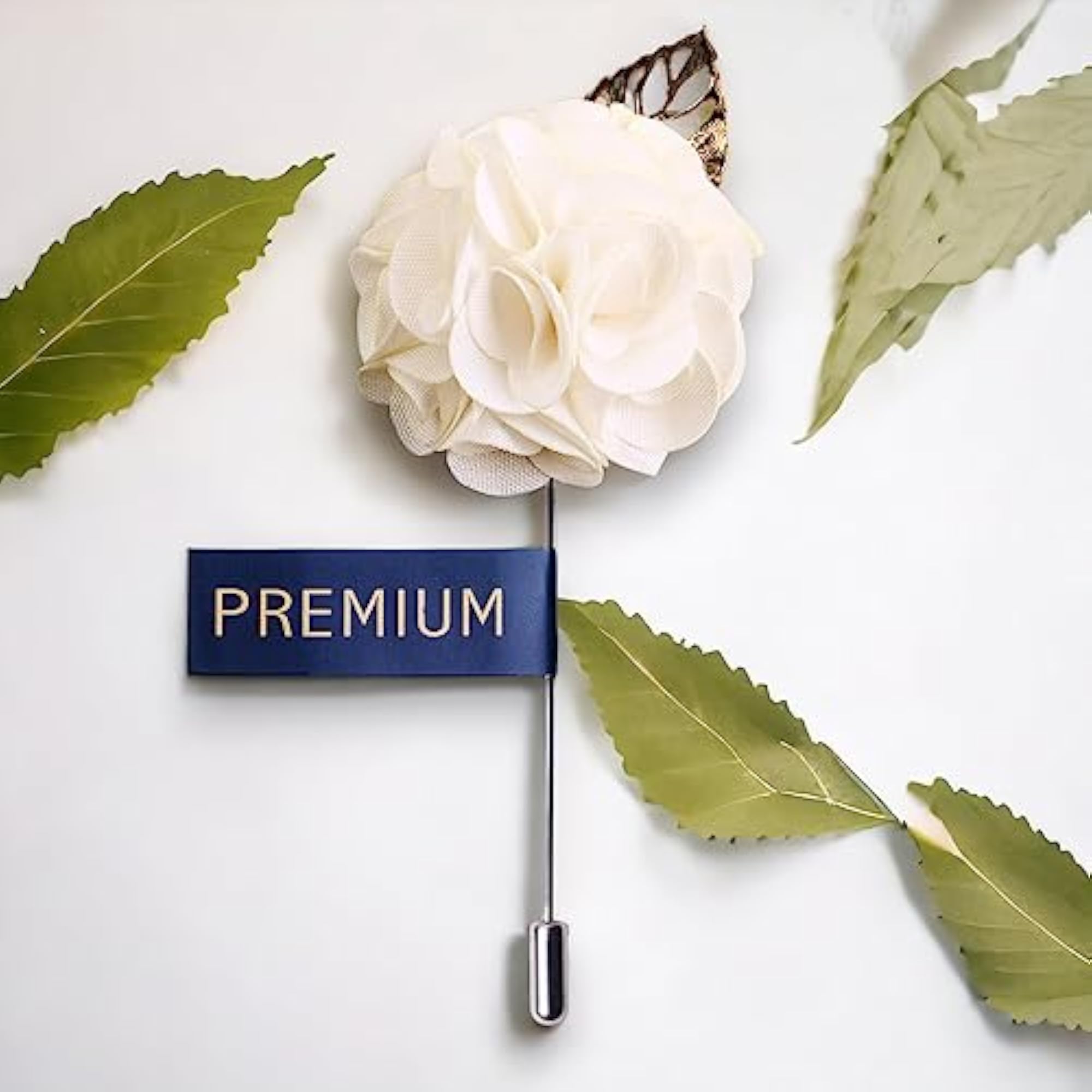 Men's A Sombre Retreat Off White Brooch, Elegant Design