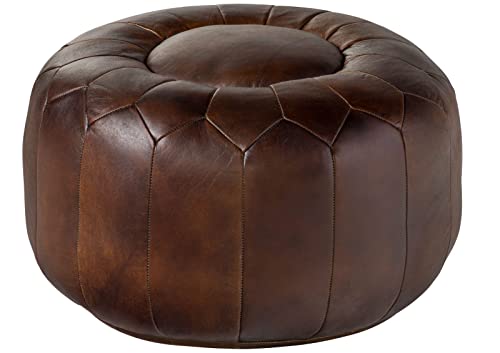 MASSIVMOEBEL24.DE | Chesterfield brauner Pouf-Hocker aus 100%...
