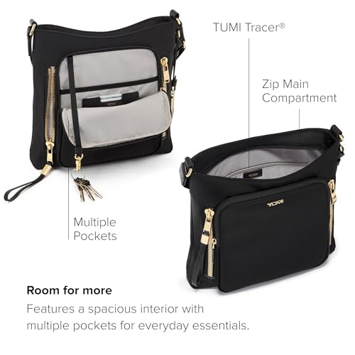 TUMI - Voyageur Tyler Crossbody - Nylon Crossbody Bag - Business, Travel Bag - Stain, Water-Resistant - Stylish Purse - Black & Gold
