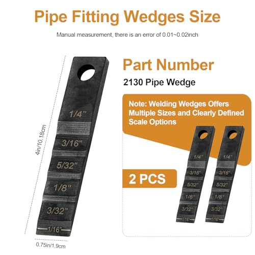 2130 Small Pipe Spacer Wedge Stepped Gauge, 3/4\" x 4\" Step Gauge Pipe Wedge Fit for Spacing Welding Alignment, Welding Wedge with Lanyard Hole, Pipefitter Tools 2 PCS
