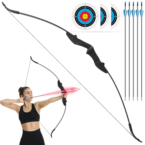 Arco Flecha Profissional Destro, Arco E Flecha Profissional Ambidestro, Tiro com Arco Tradicional Caça Artesanal Arco Cavalo Longbow, Arco Flecha Profissional Destro de MadeiraFlechas de Fibra