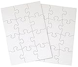 24 Blank Jigsaw Puzzles - 5.5 inch x 8 inch, 12 Pieces per Puzzle - Excellent for Kids Activities, Arts & Crafts, Invitations, Blank Puzzles to Draw On