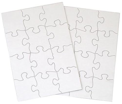 24 puzzles en blanco de 12 piezas cada uno, 5.5 x 8 pulgadas, ideales para actividades infantiles, arte y manualidades. miniatura 1