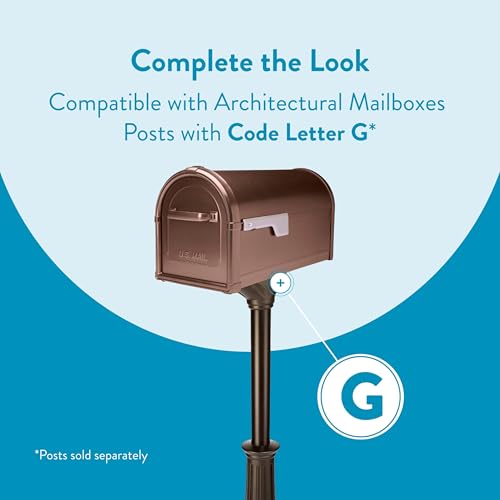 Architectural Mailboxes Hillsborough™ Heavy duty Decorative Steel Metal Post Mounted Mail Box for outside, Copper, Large Curbside Mailbox with Magnetic Latch by ARCHITECTURAL MAILBOXES - Image 5