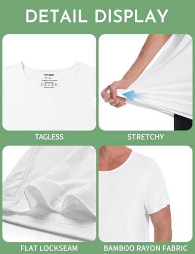 Image of Idtswch Mens Tall Undershirt Crew Neck Soft T-Shirts Lightweight & Breathable(1 Pack & 3 Pack)
