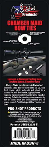 Pro-Shot Products Chamber Maid Cotonetes de limpeza de gravata borboleta pacote com 20