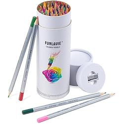 FUNLAVIE 48 Colored Pencils for Adult Coloring Books,Premium Soft Core Coloring Set,Professional Drawing Pencils for sketching & Painting, Art Supplies for Artists,Oil-Based with Sharpener