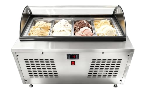 Malphi 33-inch 4-Pan Ice Cream Display Freezer