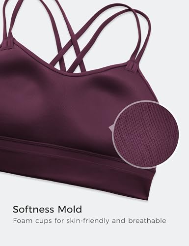 Image of CRZ YOGA Softness Mold Butterluxe Sports Bras | Molded Cup, Light Support, Yoga, Extremely Soft, Longline, Strappy Back, Scoop Neck, for Women