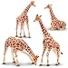 TOYMANY 4PCS Realistic Giraffe Figurines with Giraffe Cub, 2-7" Plastic Safari Animals Figures Family Playset Includes Baby, Educational Toy Cake Toppers Christmas Birthday Gift for Kids Toddlers