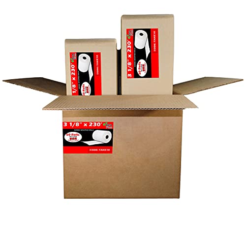 (100 Rolls) 3 1/8 X 230 Thermal Paper Receipt Rolls (55 Gsm Premium Quality German Paper) Fits All Pos Cash Registers Bpa Free - Buyregisterrolls #TOP1