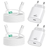 2Pezzi Caricatore USB C e Cavo USB-C, Presa USB C 20W Ricarica Rapido Spina Carica Adattatore Muro PD Alimentatore Spinotto Caricabatterie per Samsung, USBC Caricatore per iPhone 17 16 15 Cellulare