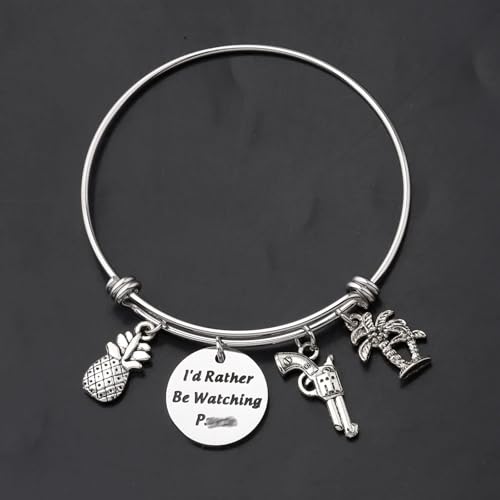 ENSIANTH Movie Fans Gift Tv Show Inspired Gift Pineapple Charm I'd Rather Be Watching Bracelets4