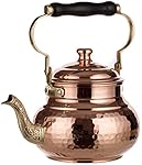 DEMMEX 2017 Hammered Copper Tea Pot Kettle Stovetop Teapot, 1.6-Quart (Copper)