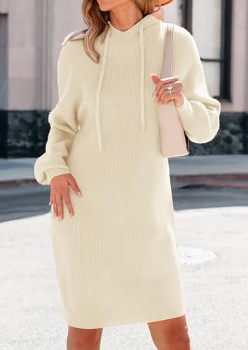 PRETTYGARDEN Womens Fall Sweater Dress Casual Long Sleeve Chunky Knit Pullover Oversized Hoodie Tunic Sweaters Winter Clothes