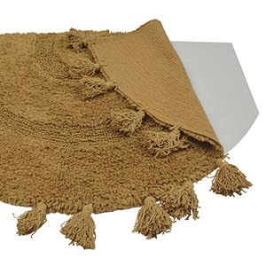 Boho Bathroom Rugs, With Tassels Hand Woven Cotton Mat, Half Circle Bath Mat, Bath Rugs For Bathroom, Washable Boho Bath Mat Carpet, For Bathroom, Shower, Tub #TOP5