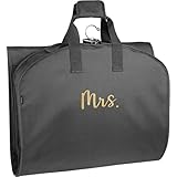 WallyBags® Travel Garment Bag Premium Tri-Fold Exterior Pocket, Black-M1 Gold, 60-Inch