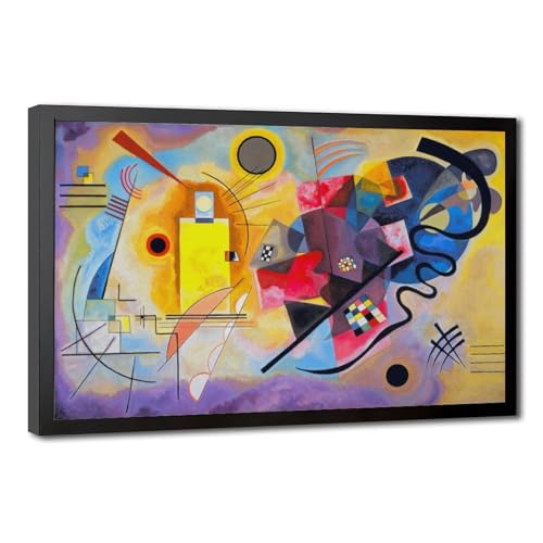 Impression sur toile moderne Kandinsky Jaune Rouge Bleu 30x45cm