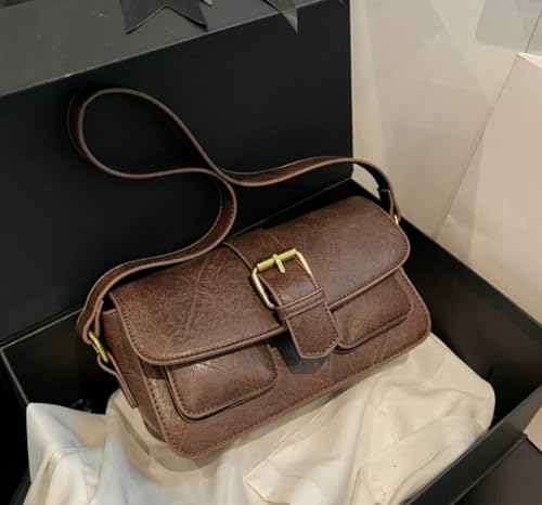 Vintage Shoulder Bag for Women Stylish Hobo Crossbody Purse Vegan Leather Handbags Clutch Y2K Purse for Daily Work2