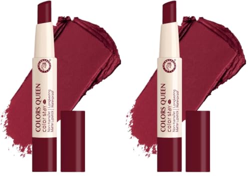 Image of Colors Queen Color Stay Matte Lipstick | Highly Pigmented with Smooth One Swipe Application | Ultra Matte Finish | Smudge Proof & Waterproof | Long Lasting Lipstick for Women (05 - Rich Maroon, 2.1g)