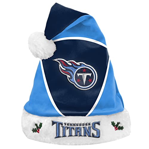 FOCO Tennessee Titans Colorblock Santa Hat - Limited Edition - Officially Licensed NFL Football Holiday Fan Gear