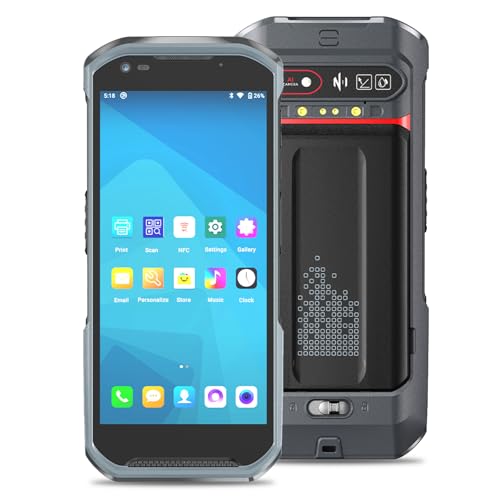 Android 13 Escáner de Código de Barras, PDA Portátil Resistente con Pantalla Táctil de 5.5