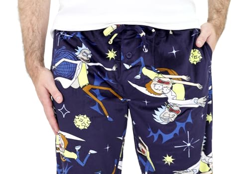 RICK AND MORTY Pajama Pants for Men - Plush Fleece Character Sleepwear - Rick & Morty Adult Holiday Pickle Rick PJ Bottoms4