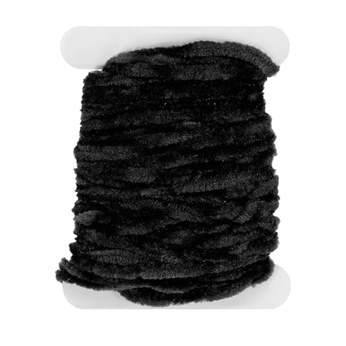 YELARXI Chenille Fly Tying Thread, 5Pcs Fly Tying Materials Rayon 5M Black