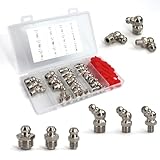 27 PCS SAE & Metric Grease Fittings Assortment, Hydraulic Grease Gun Fittings with M6...