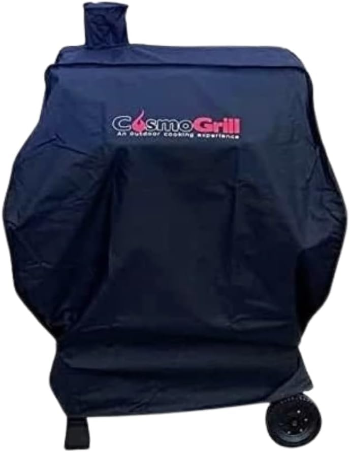 CosmoGrill XL Smoker Waterproof BBQ Cover, 600D Oxford Fabric Cloth, Heavy Duty, Windproof, UV Resistant Barbecue Grill Covers (89L x 64W x 113H cm, Black)