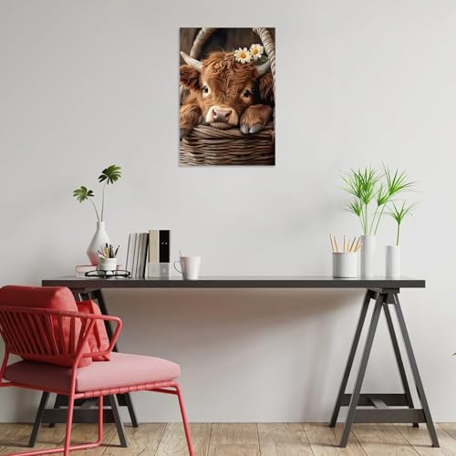 Rompecabezas de 300 piezas para adultos: Vaca Highland, rompecabezas de animales para decoración del hogar, regalo de cumpleaños o fiesta miniatura 3