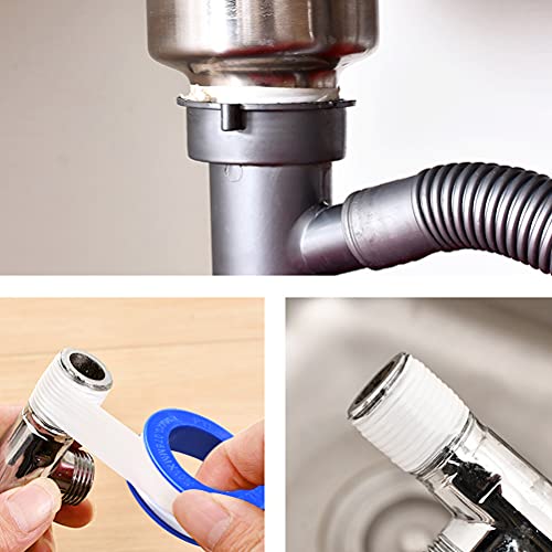 HuaJiao 5 Rollen Teflonband, 10 m*12mm Lang PTFE Gewindedichtband Teflonband Tape für Plumbing Gelenk für Pool, Küche, Industrie(Weiß)