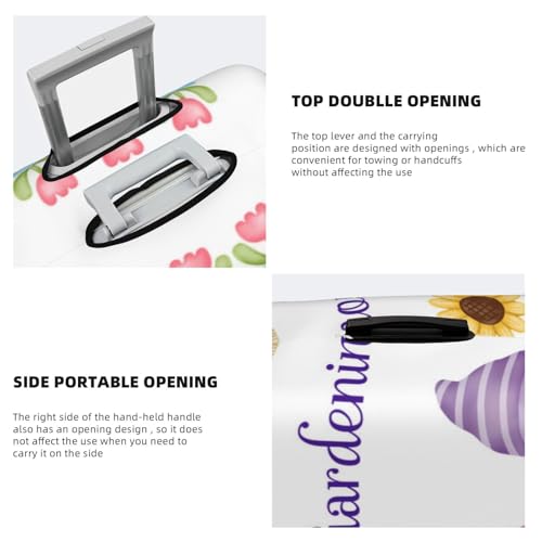 Watercolor Gnome Garden For Travel Luggage Cover Suitcase Protector Fits 18-32 Inch Travel Luggage Protector Elastic Luggage Anti-Scratch Suitcase Cover3