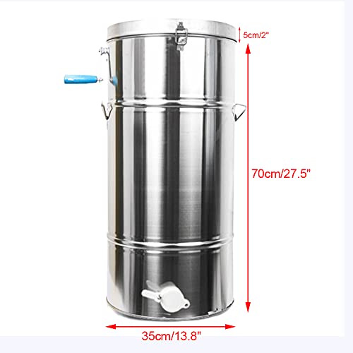 2 Frame Honey Extractor Separator, Manual Honey Extractor Stainless Steel Beekeeping Pro Extraction Apiary Centrifuge Equipment with Seal Snap Lock - Thumbnail 7