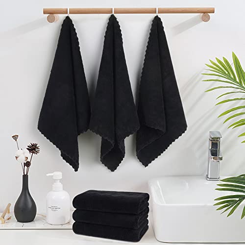 Sunland Microfiber Face Cloth Reusable Makeup Remover Facial Cleansing Towel Ultra Soft Face Washcloth 12Inchx12Inch 12 Pack Black #TOP5