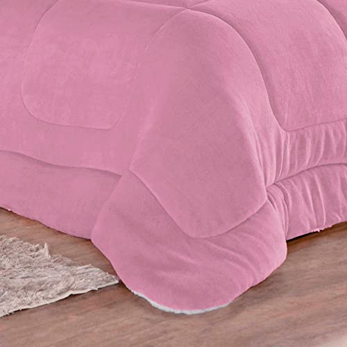 Coberdrom Edredom Solteiro Pele de Carneiro Alaska Sherpa/Manta Dupla Face