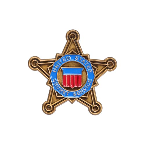 1-5-10Pcs United States Secret Service Badge Pin Commemorative Challenge Pins for Collection Novelty Lapel Pins for Clothes Jackets Backpack Hats (1Pcs)