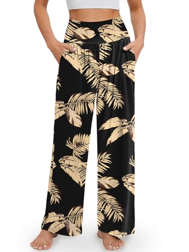 Image of Gracyoga Wide Leg Yoga Pants for Women Casual Loose Cozy Sweatpants High Waisted Lounge Pajama Flowy Pants With Pockets