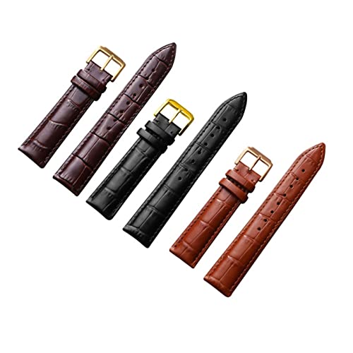 Correa de reloj 20mm de cuero marrón correas de repuesto universales para mujer y hombre 2