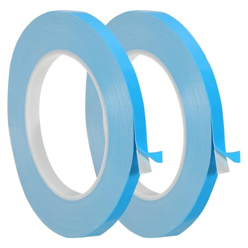 PATIKIL Thermal Adhesive Tape, 2 Rolls 25m x 8mm x 0.2mm Double Side Adhesive Thermal Conductive Tape for Heatsink LED GPU Modules Computer CPU IC Chip, Blue