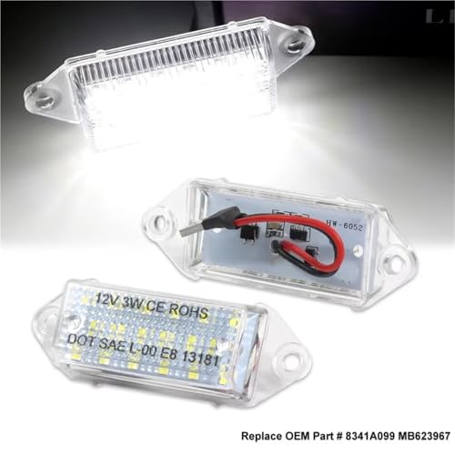 Luz de matrícula LED para solucionar bombilla fundida en Mitsubishi Evo 2