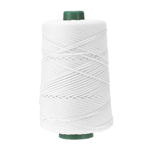 YELARXI Polyester Macrame Cord, 3mm x 219 Yards Polypropylene Macrame Cords Braided Craft Crochet Bag Rope Yarn Fit for DIY Wall Hangers Hats Purses Rug Knitter - (White)