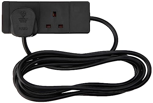 PRO ELEC PELB1737 2 Gang Extension Lead Black, 3m