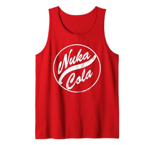 Image of Fallout Video Game Nuka Cola Distressed Round Logo Tank Top